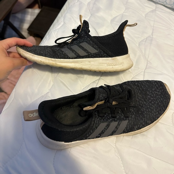 Adidas Cloudfoam. Size 8. Black and gold. Worn but still in good condition. - Picture 3 of 5